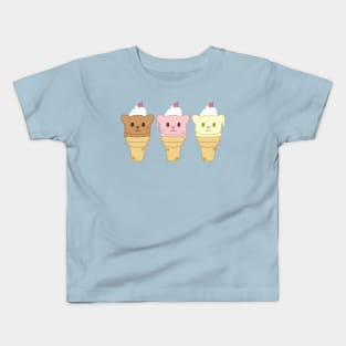 Ice cream cat trio Kids T-Shirt